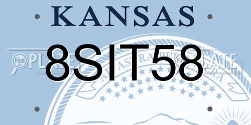 8SIT58 Kansas License Plate