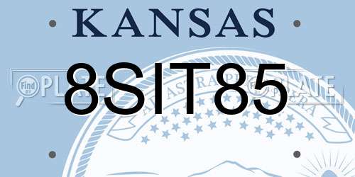 8SIT85 Kansas License Plate