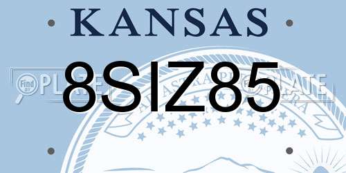 8SIZ85 Kansas License Plate
