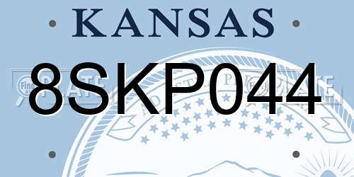 8SKP044 Kansas License Plate