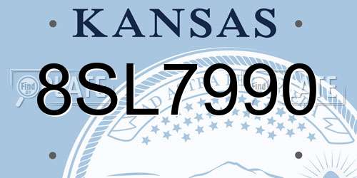 8SL7990 Kansas License Plate