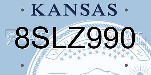 8SLZ990 Kansas License Plate