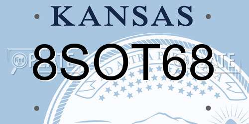 8SOT68 Kansas License Plate