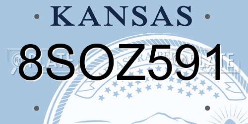 8SOZ591 Kansas License Plate