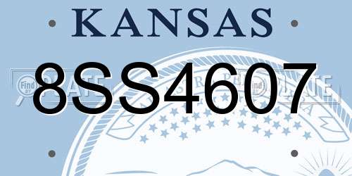 8SS4607 Kansas License Plate