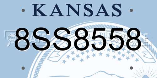 8SS8558 Kansas License Plate