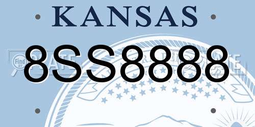 8SS8888 Kansas License Plate