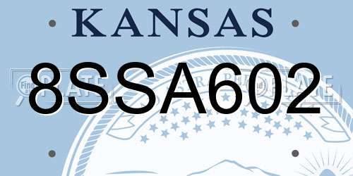 8SSA602 Kansas License Plate