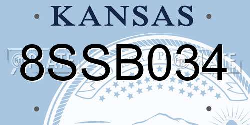 8SSB034 Kansas License Plate