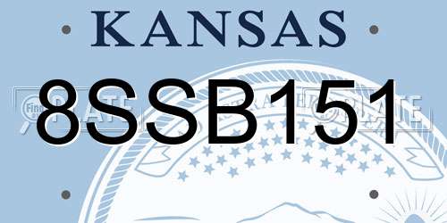 8SSB151 Kansas License Plate