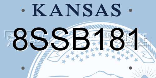 8SSB181 Kansas License Plate