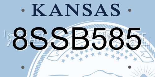 8SSB585 Kansas License Plate