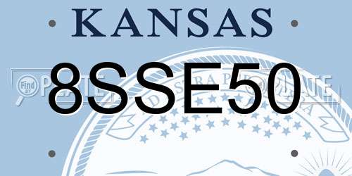 8SSE50 Kansas License Plate