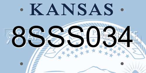 8SSS034 Kansas License Plate