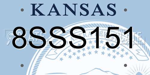 8SSS151 Kansas License Plate