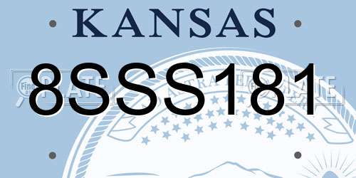 8SSS181 Kansas License Plate