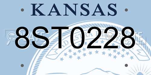 8ST0228 Kansas License Plate