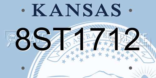 8ST1712 Kansas License Plate