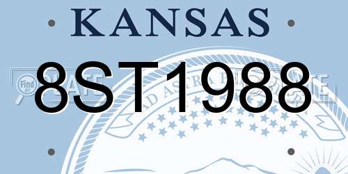 8ST1988 Kansas License Plate
