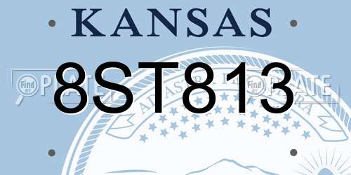8ST813 Kansas License Plate