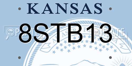 8STB13 Kansas License Plate