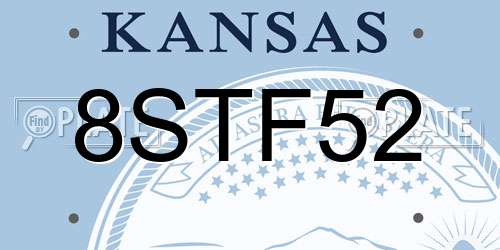 8STF52 Kansas License Plate