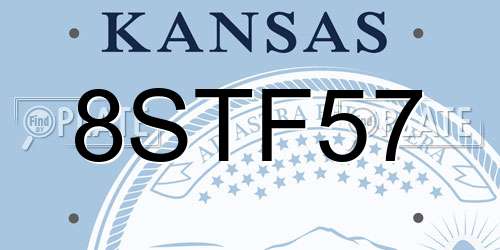 8STF57 Kansas License Plate