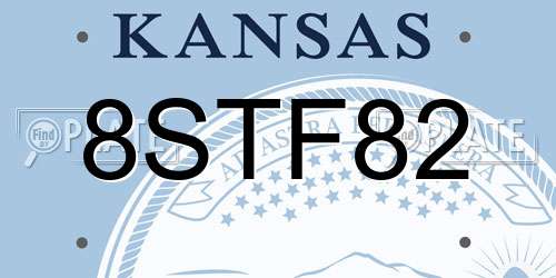 8STF82 Kansas License Plate
