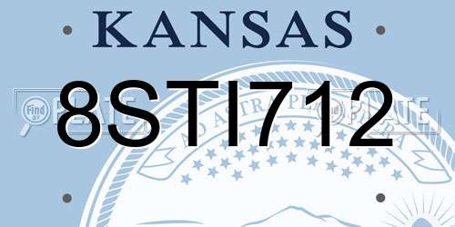 8STI712 Kansas License Plate
