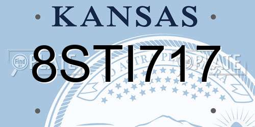 8STI717 Kansas License Plate