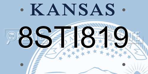 8STI819 Kansas License Plate