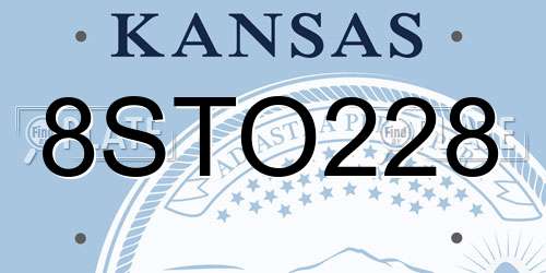 8STO228 Kansas License Plate