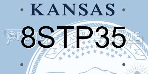8STP35 Kansas License Plate