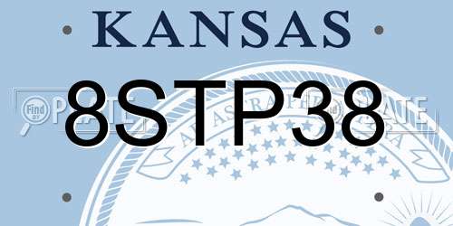 8STP38 Kansas License Plate