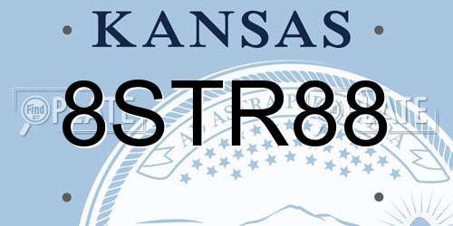 8STR88 Kansas License Plate