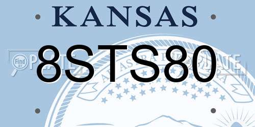 8STS80 Kansas License Plate