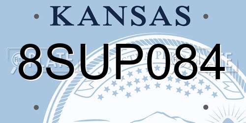 8SUP084 Kansas License Plate