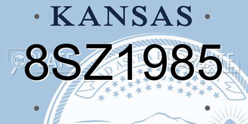 8SZ1985 Kansas License Plate