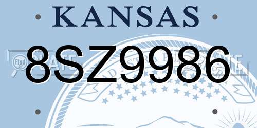 8SZ9986 Kansas License Plate