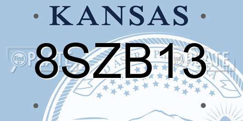 8SZB13 Kansas License Plate