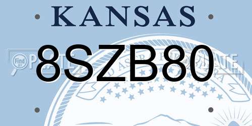 8SZB80 Kansas License Plate