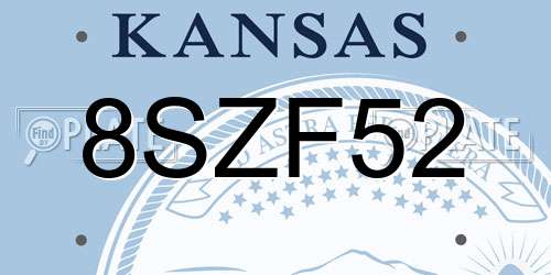 8SZF52 Kansas License Plate