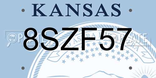 8SZF57 Kansas License Plate