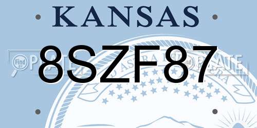 8SZF87 Kansas License Plate