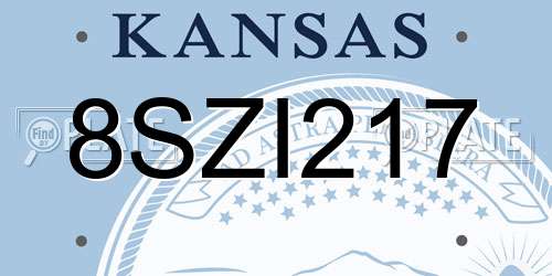 8SZI217 Kansas License Plate