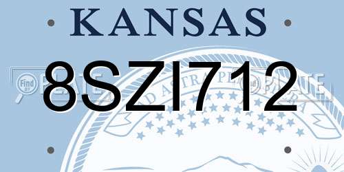 8SZI712 Kansas License Plate