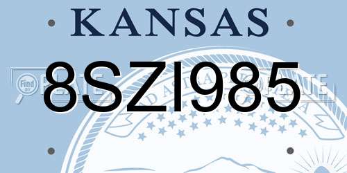 8SZI985 Kansas License Plate