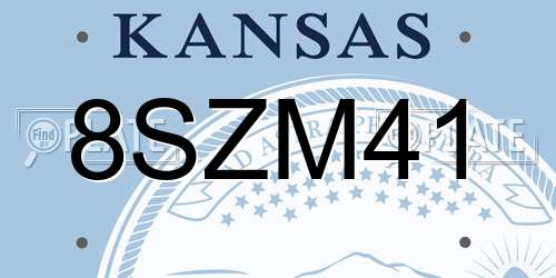 8SZM41 Kansas License Plate