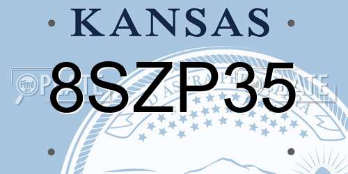 8SZP35 Kansas License Plate