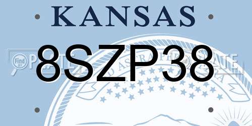 8SZP38 Kansas License Plate